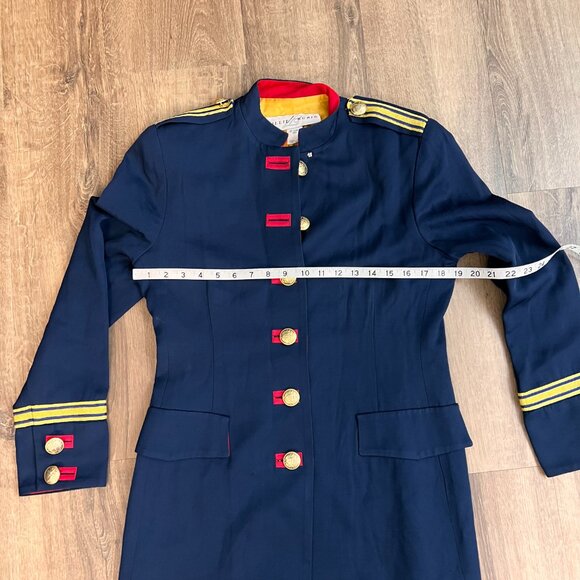 Vintage 1980s Lillie Rubin Military Navy Style Nautical Jacket with Gold Buttons - Picture 9 of 13